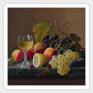 Still Life Of Fruit With Lemon by Severin Roesen Magnet